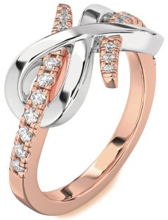 Diamond Platinum & Rose Gold Infinity Round Ring