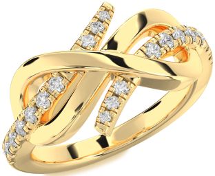 Diamond Gold Infinity Round Ring