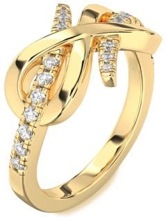 Diamond Gold Infinity Round Ring