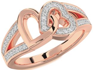Diamond Rose Gold Heart Ring