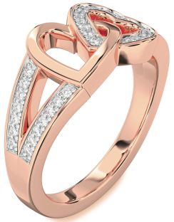 Diamond Rose Gold Heart Ring