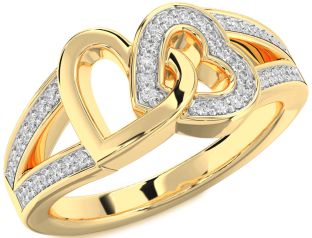 Diamond Gold Heart Ring