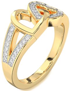 Diamond Gold Heart Ring