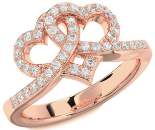 Diamond Rose Gold Heart Ring