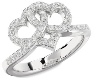 Diamond Platinum Heart Ring