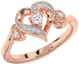 Diamond Rose Gold Heart Promise Ring