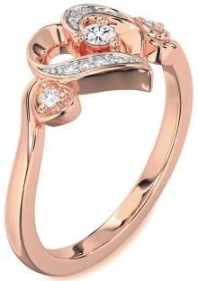 Diamond Rose Gold Heart Promise Ring