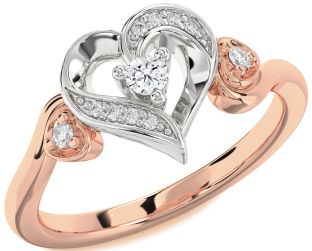 Diamond White Rose Gold Heart Promise Ring