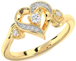 Diamond Gold Heart Promise Ring