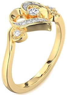 Diamond Gold Heart Promise Ring
