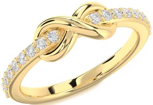 Diamond Gold Infinity Round Ring