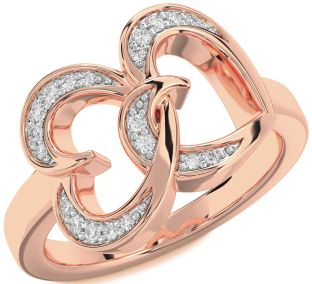 Diamond Rose Gold Heart Ring
