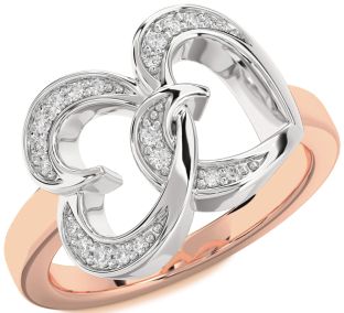 Diamond White Rose Gold Heart Ring