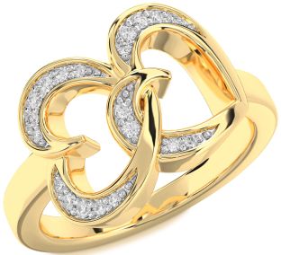 Diamond Gold Heart Ring