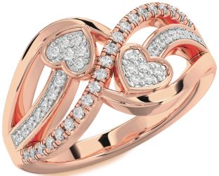 Diamond Rose Gold Heart Ring