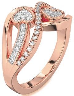 Diamond Rose Gold Heart Ring