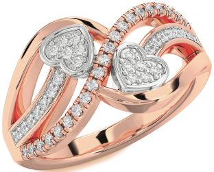 Diamond White Rose Gold Heart Ring
