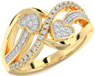 Diamond Gold Heart Ring