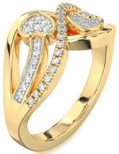 Diamond Gold Heart Ring