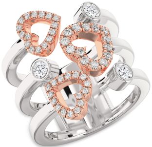 Diamond Platinum & Rose Gold Heart Ring