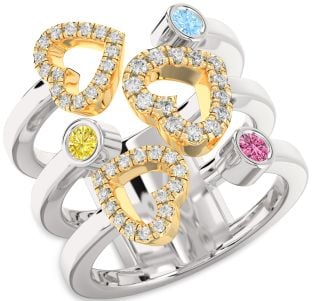 Platinum & Yellow Gold Heart Promise Ring