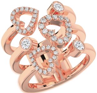 Diamond Rose Gold Heart Ring