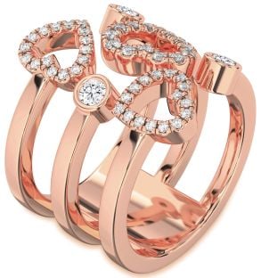 Diamond Rose Gold Heart Ring