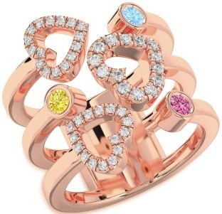 Rose Gold Silver Heart Promise Ring
