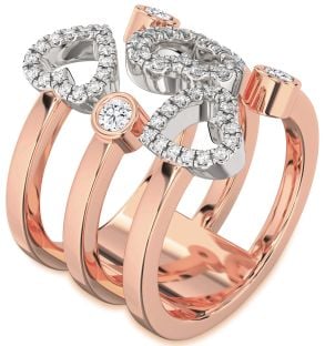 Diamond Platinum & Rose Gold Heart Ring