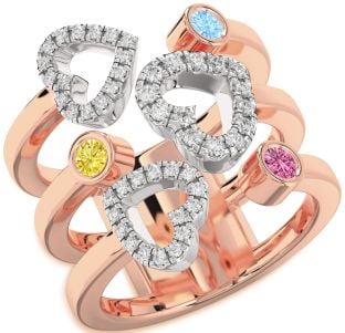 Platinum & Rose Gold Heart Promise Ring