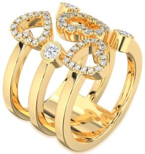 Diamond Gold Heart Ring