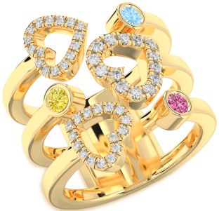 Gold Silver Heart Promise Ring