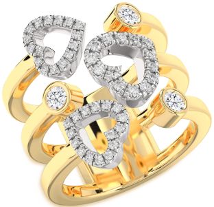 Diamond Platinum & Yellow Gold Heart Ring