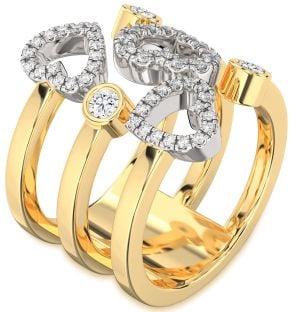 Diamond Platinum & Yellow Gold Heart Ring