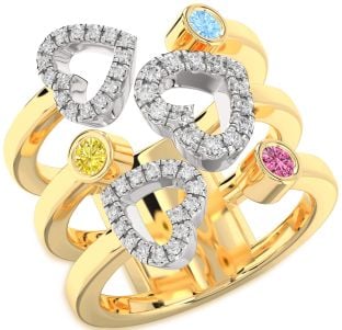Platinum & Yellow Gold Heart Promise Ring