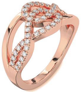 Diamond Rose Gold Infinity Round Ring