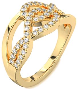 Diamond Gold Infinity Round Ring