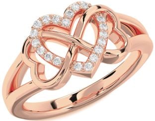 Diamond Rose Gold Heart Infinity Ring