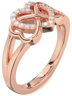 Diamond Rose Gold Heart Infinity Ring