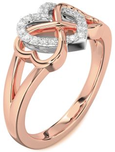 Diamond Platinum & Rose Gold Heart Infinity Ring