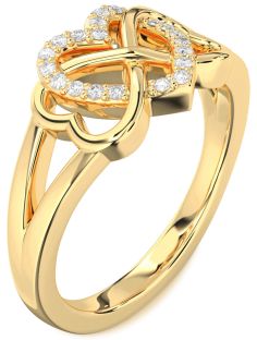 Diamond Gold Heart Infinity Ring