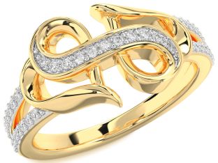 Diamond Gold Heart Ring