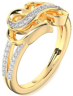 Diamond Gold Heart Ring