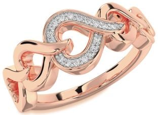 Diamond Rose Gold Heart Ring