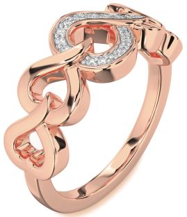 Diamond Rose Gold Heart Ring