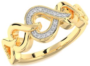Diamond Gold Heart Ring