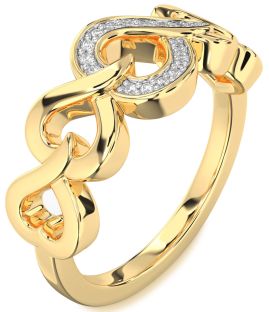 Diamond Gold Heart Ring
