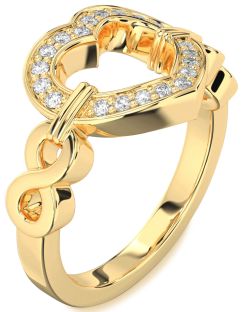 Diamond Gold Heart Infinity Ring
