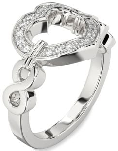 Diamond White Gold Heart Infinity Ring