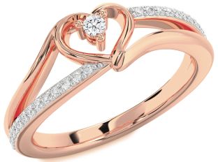 Diamond Rose Gold Heart Promise Ring